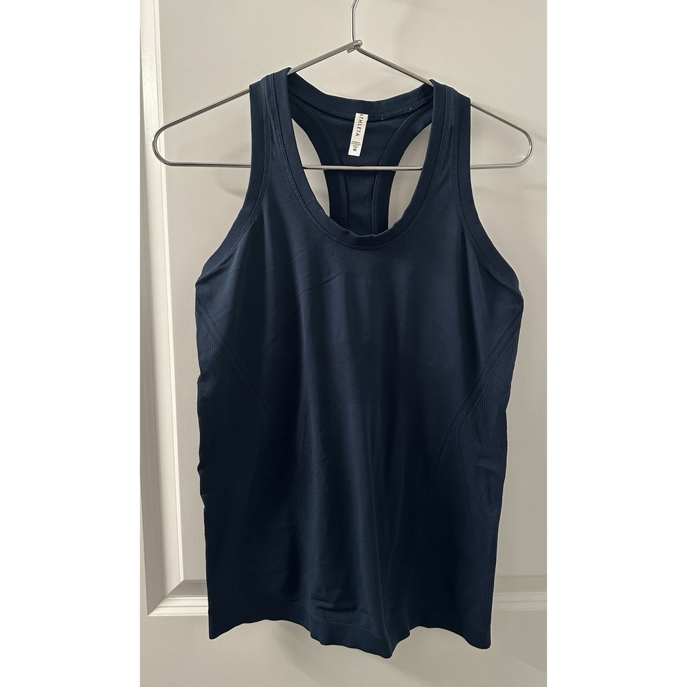Athleta Momentum Seamless Tank Navy Blue Racerback Athletic Top Size M